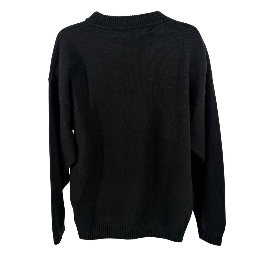 VINTAGE PROTEGE PATCHWORK KNIT SWEATER BLACK & NEUTRAL TONES - XL - Picture 3 of 4